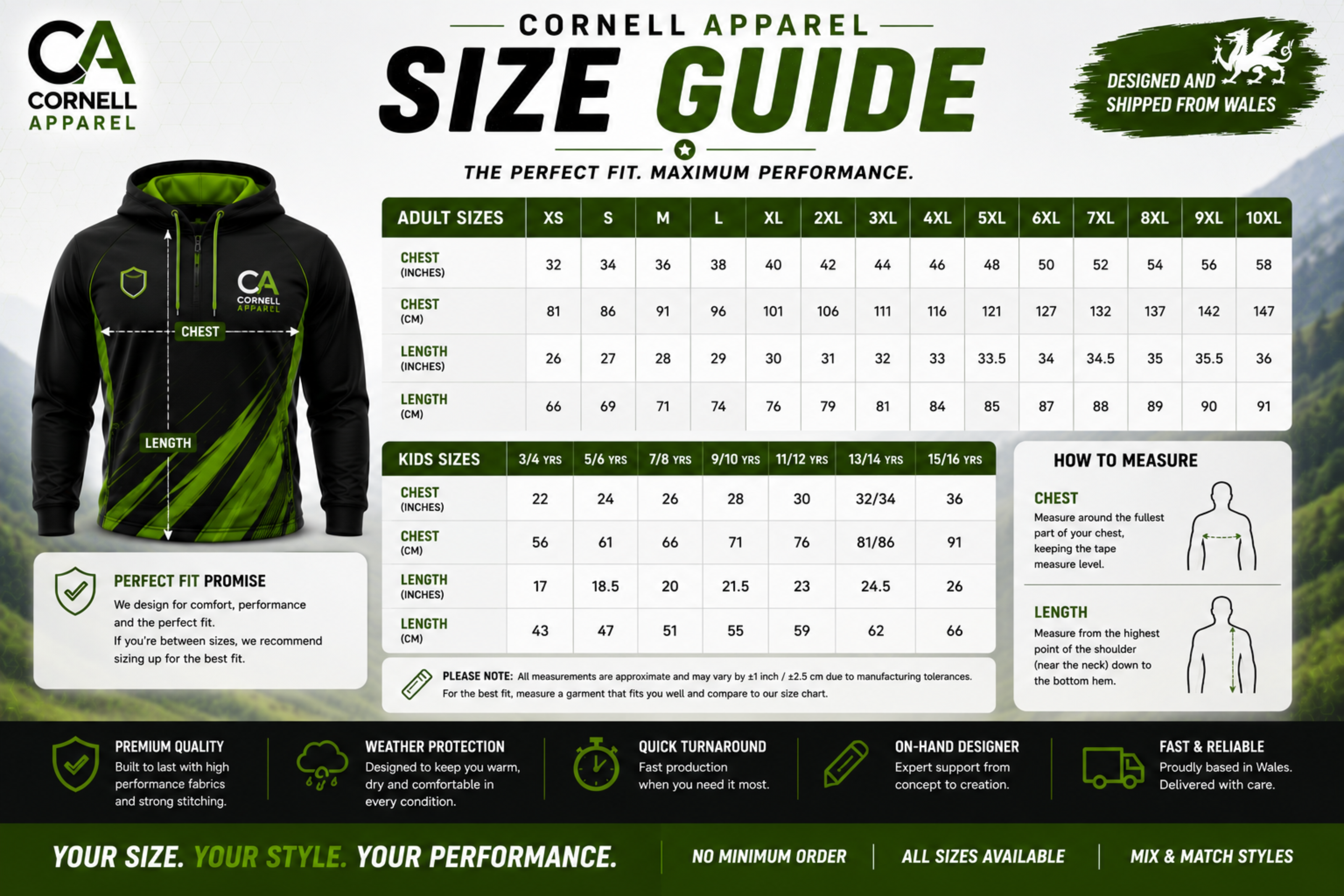 Outerwear Size Guide