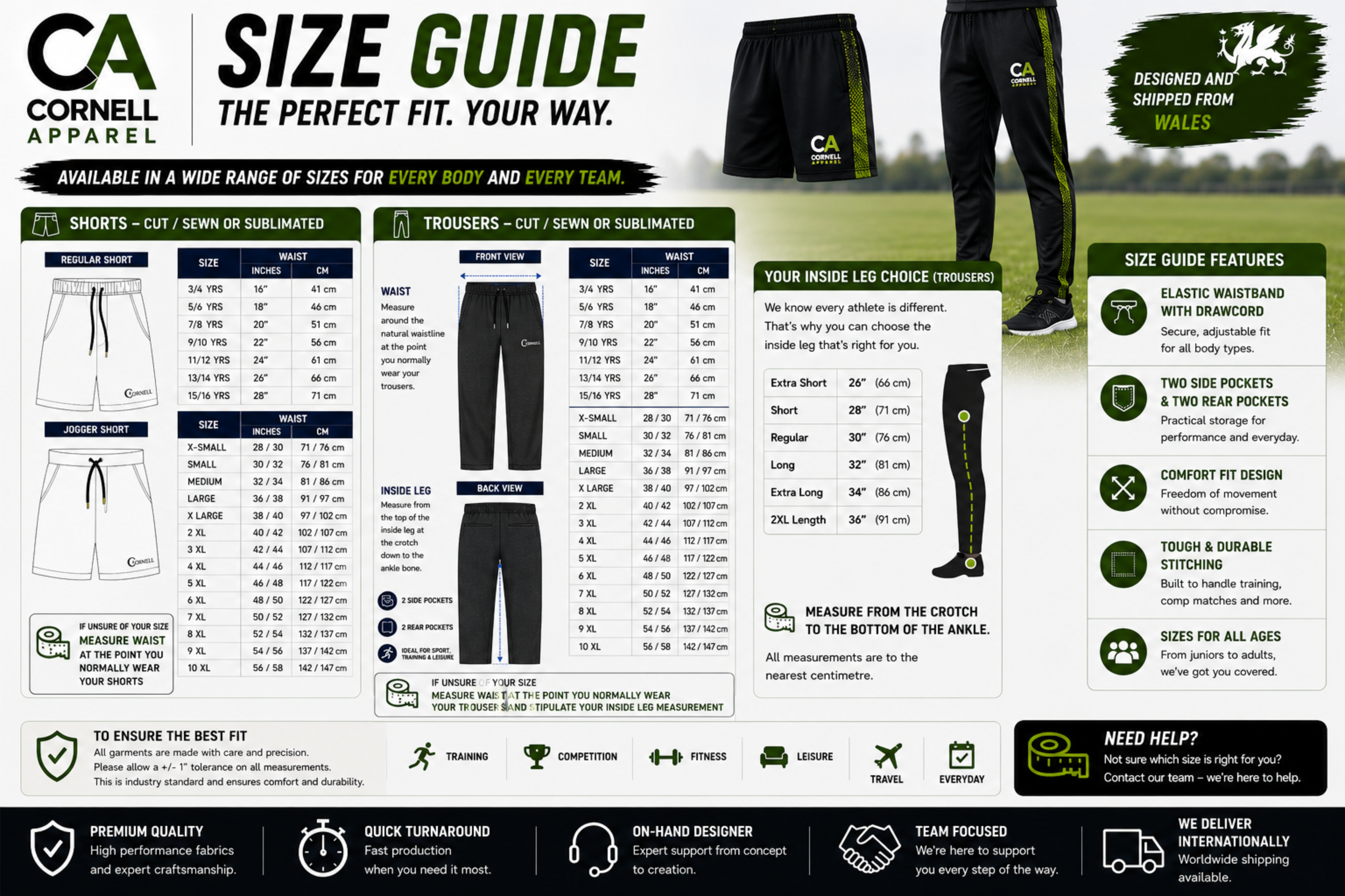 Shorts and Trousers Size Guide